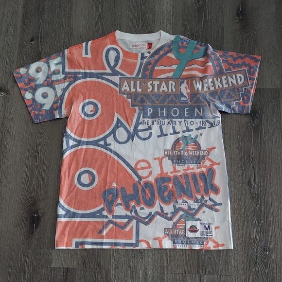 Mitchell & Ness White NBA 1995 All-Star Game Hardwood Classics Jumbotron T-Shirt - Picture 1 of 6